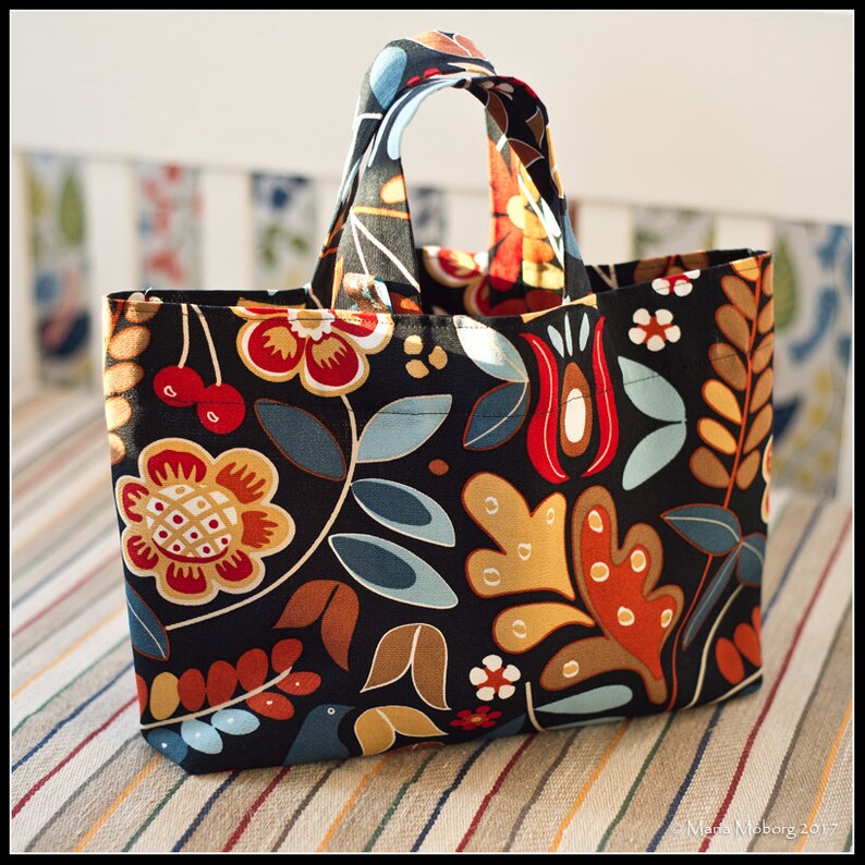 Lunch bag Food bag Flowery bag Lunch box bag Grocery shopping bag Tote bag Shopping Bag Single fabric bag