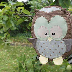 Owl backpack for children, kids backpack DIY tutorial PDF sewing pattern instant download image 3
