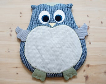 Owl baby mat / play mat / floor cushion DIY tutorial PDF (lettersize) sewing pattern - instant download