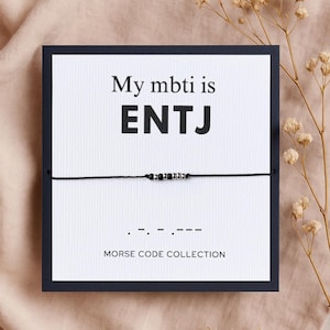 Presente ENTJ | Pulseira de Personalidade com Código Morse MBTI | Pulseira Ajustável Minimalista | Presente de Joia de Amizade Interessante para Ela