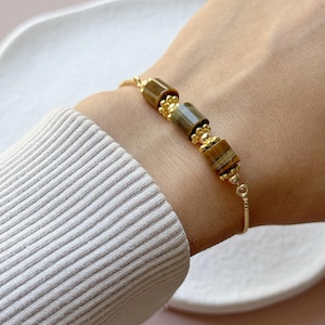 Elegant gemstone bracelet displayed on wrist