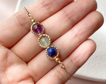 Bracelet zodiaque vierge - bijoux améthyste aventurine lapis lazuli - bracelet bolo réglable pour femme - cadeau d'anniversaire astrologie