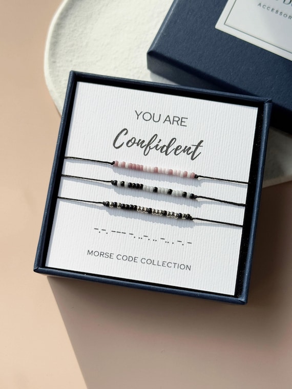 You Are Confident Morse Code Bracelet Strength Gift, Resilience