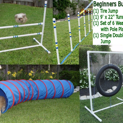 Better Sporting Dogs Set of 6 Weave Poles with Guide Wires Dog Agility Training Equipment Agility Set for Dogs 