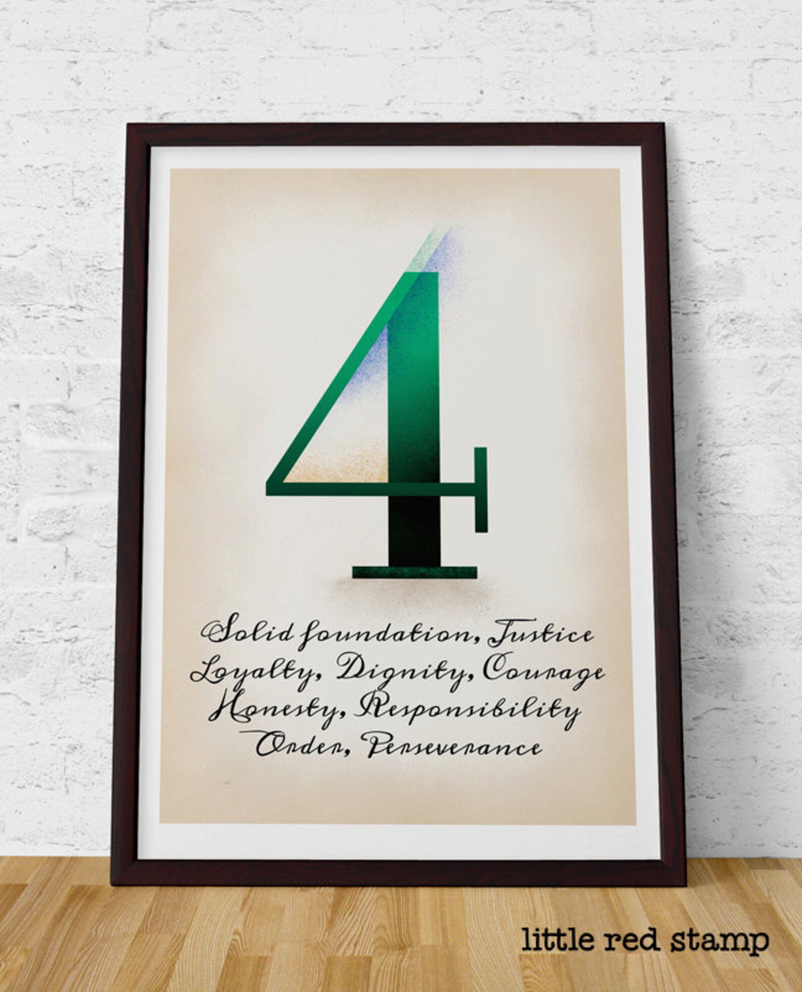 Number 4 Printable art Instant download A4 JPG Retro | Etsy