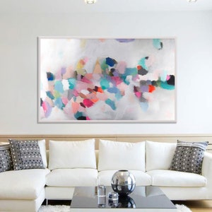 Vibrant Large Abstract Wall Art Print - Colorful Acrylic Painting by Camilo Mattis