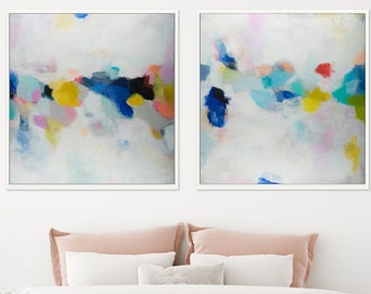 Set of 2 extra large colorful prints, Acrylic Abstract Painting prints of Original Wall Art, abstract wall art, large abstract art