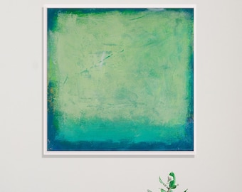 Green Turquoise Rothko inspired Abstract original contemporary art Painting on Canvas