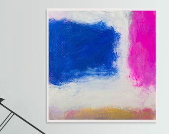 Pink abstract original Art painting, Large canvas abstract canvas wall art