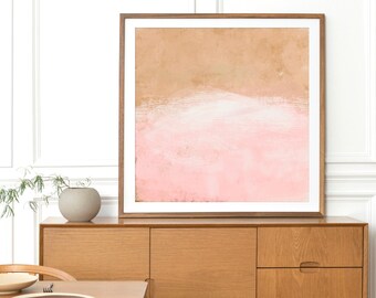 Pale blush pink minimalist art print, minimalist japandi wall decor art print by Camilo Mattis