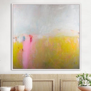 Saffron yellow extra large abstract print, Bright wall art landscape by Camilo Mattis