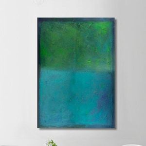 Impression d'art mural sarcelle Grande toile d'art abstraite Impression sur toile imprimée vert menthe par Camilo Mattis