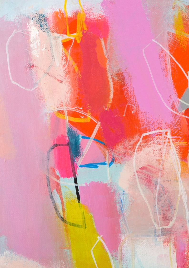 Extra large wall art abstract art print Pink wall art print Etsy