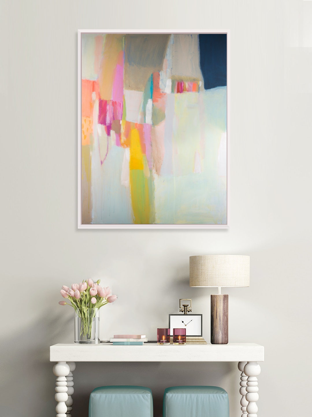 Yellow Abstract Art Print, Geometric Wall Art Print Minimalist Art