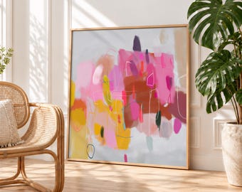 Original Painting, Colorful Contemporary Abstract Art | Acrylic On Stretched Canvas | 35.5 x 35.5 In