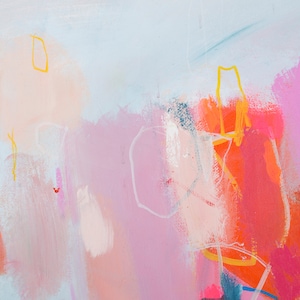 Detail of a large original abstract painting by Camilo Mattis