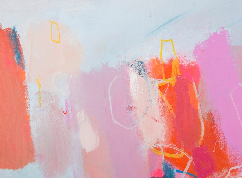 Detail of a large original abstract painting by Camilo Mattis