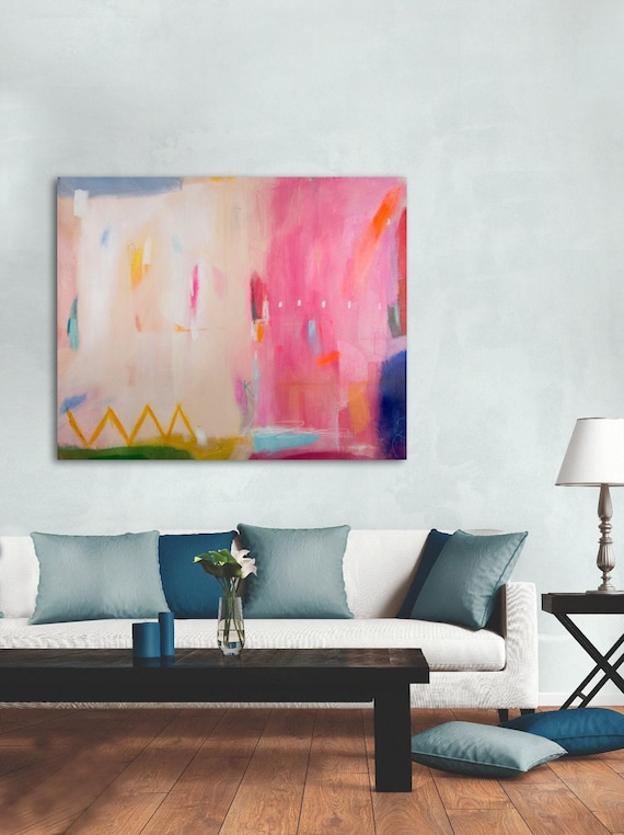 Pink Abstract Art Print: Modern Beige Wall Decor, Camilo Mattis