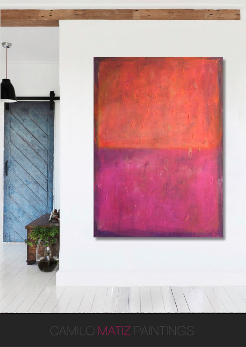 Original Orange Red Abstract Art Painting | Wall Decor on Canvas ...