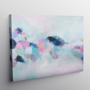 AXXPosters-Canvas Wall Art Abstract - Pink Tree Sunset Painting - Large