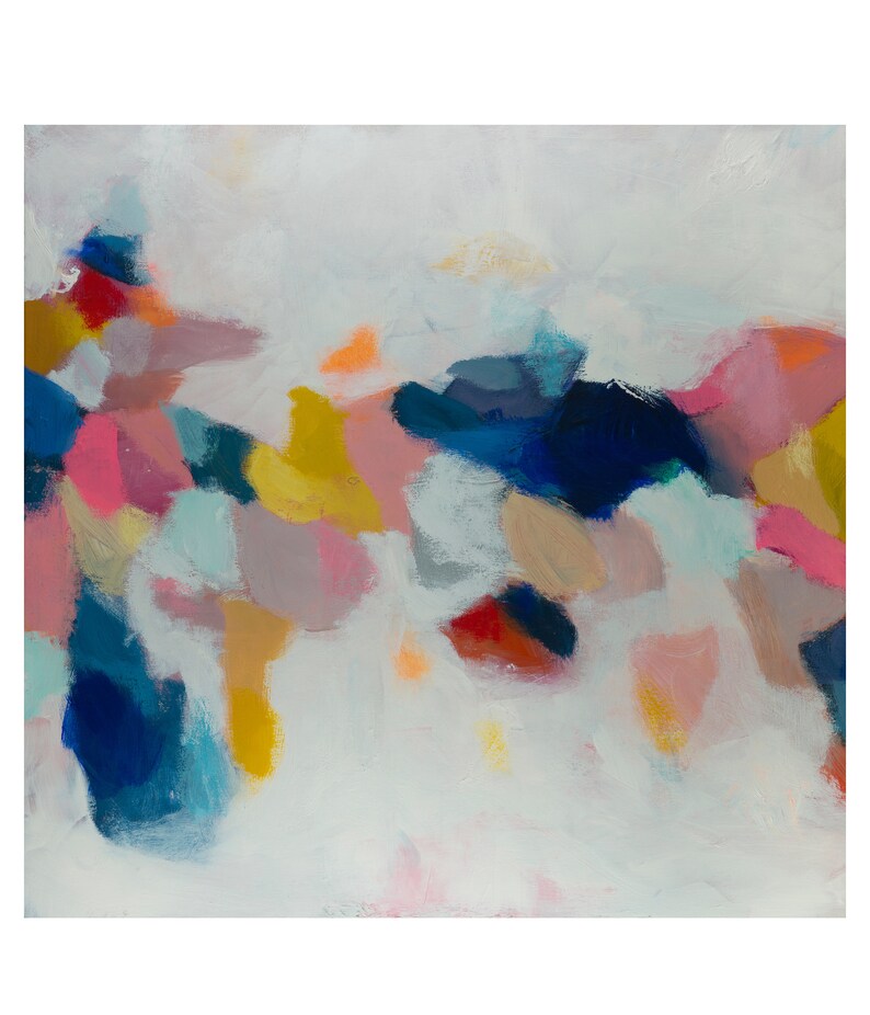 Navy Blue Oversized Wall Art Print Colorful Canvas Art Print Etsy