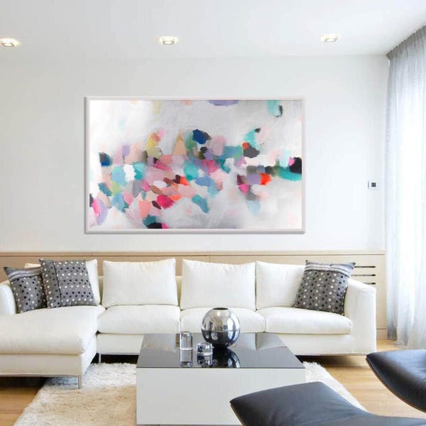 Vibrant Large Abstract Wall Art Print - Colorful Acrylic Painting by Camilo Mattis