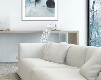 Textured Black and White Abstract Art Print: Minimalist Home Decor