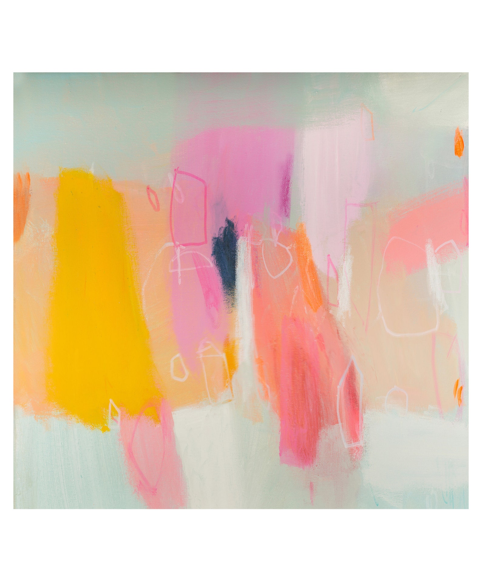 Yellow and Pink Abstract Art Print Oversized Wall Art Extra - Etsy
