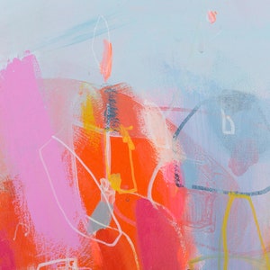 Detail of a large original abstract painting by Camilo Mattis