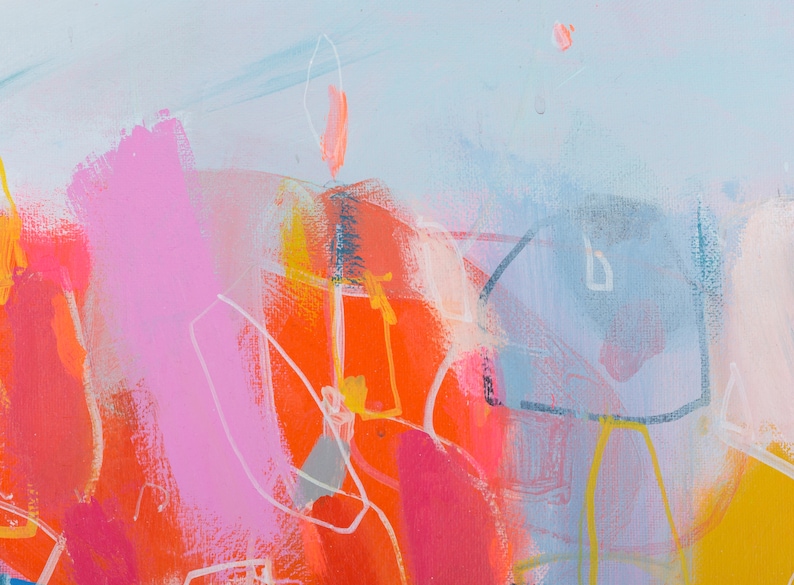 Detail of a large original abstract painting by Camilo Mattis