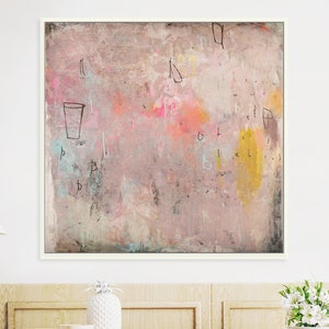 extra large original creative blush pink wall art comfort colors decoration abstract painting