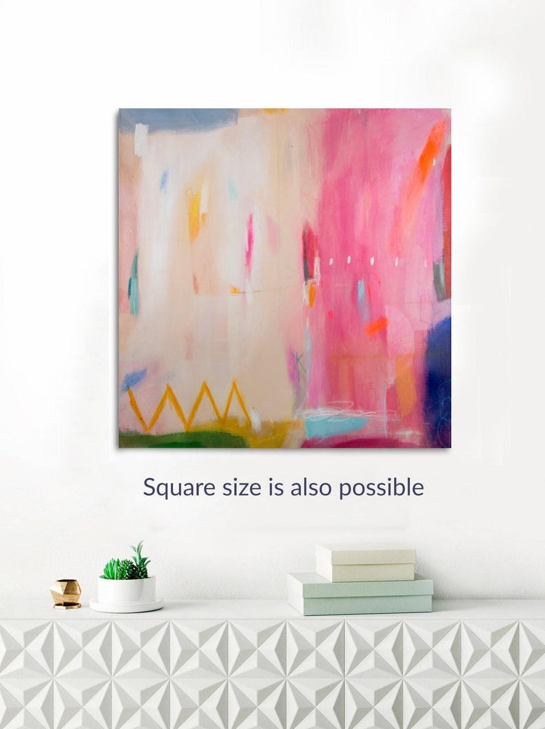 Pink Abstract Art Print: Modern Beige Wall Decor, Camilo Mattis image 4