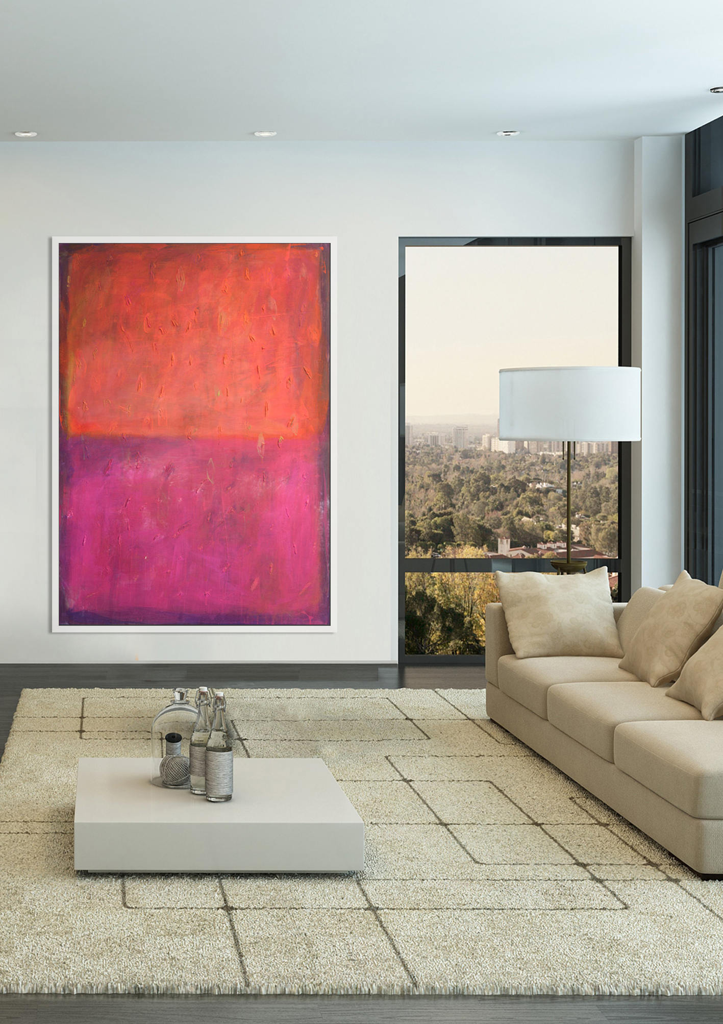 Original Orange Red Abstract Art Painting | Wall Decor on Canvas ...