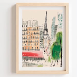 Eiffel Tower Art Print: Paris Travel Poster, France Decor
