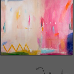 Pink Abstract Art Print: Modern Beige Wall Decor, Camilo Mattis image 5