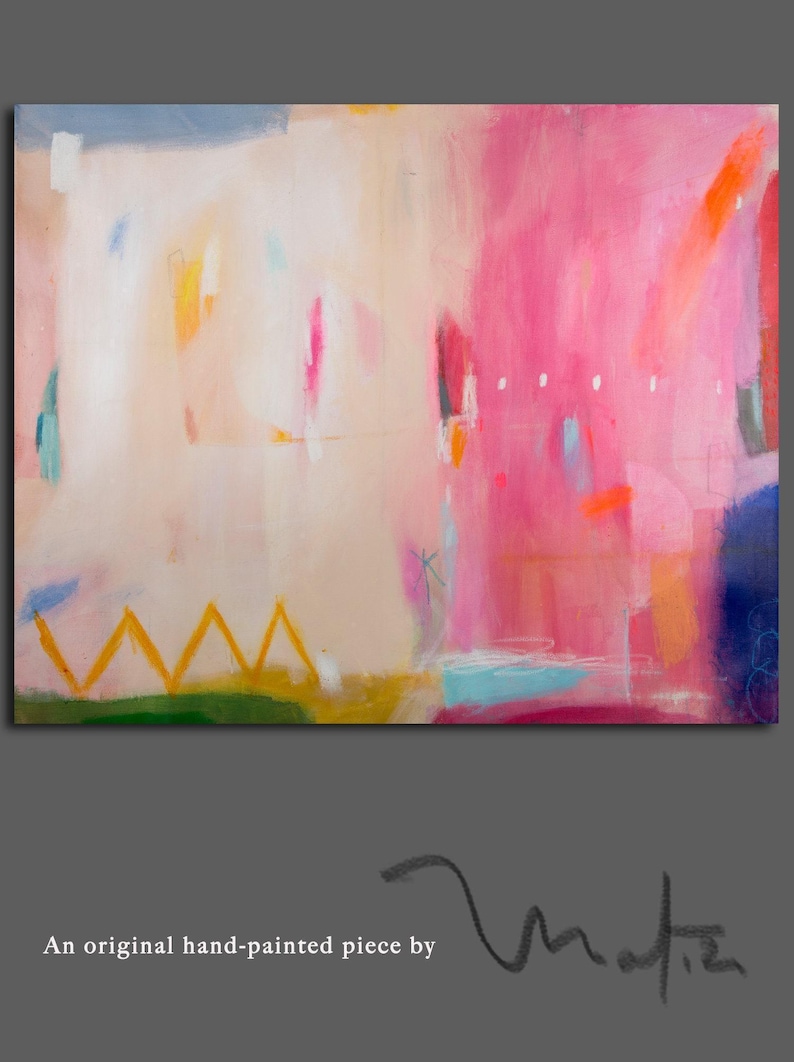 Pink Abstract Art Print: Modern Beige Wall Decor, Camilo Mattis image 5