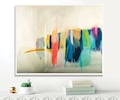 Colorful Abstract Canvas Painting: Large Modern Wall Art (39.5x31.5) product logo