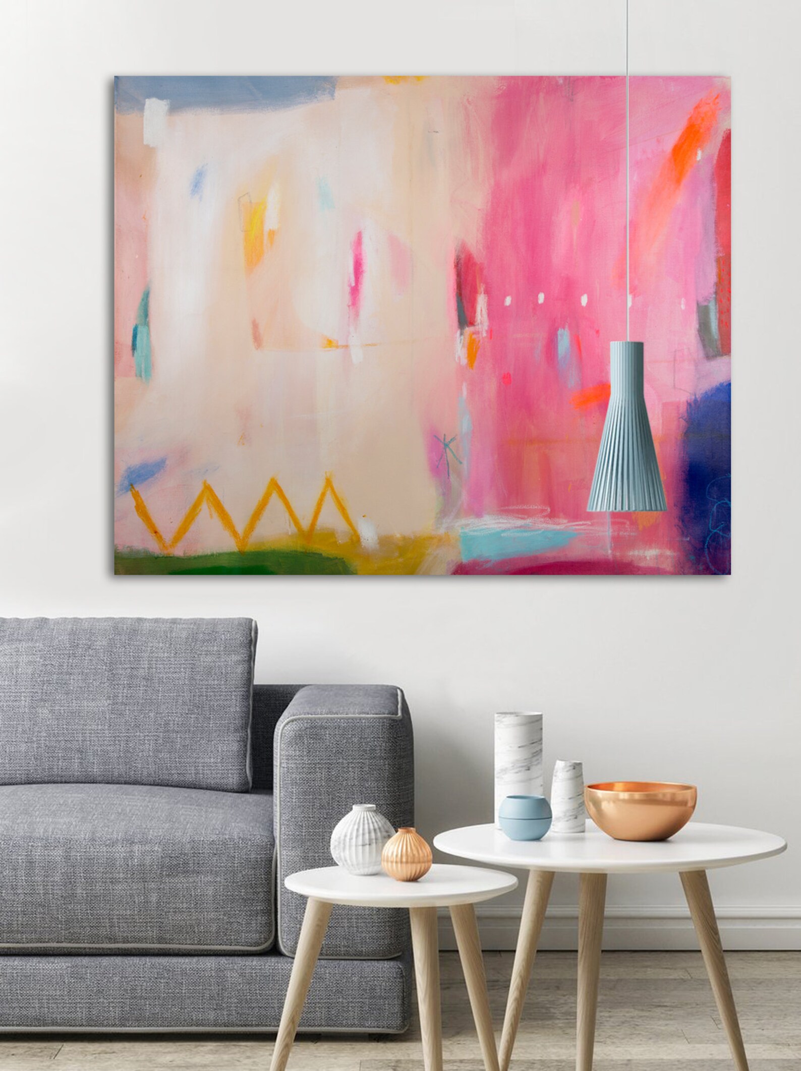 Abstract art print pink wall art large modern wall art Etsy