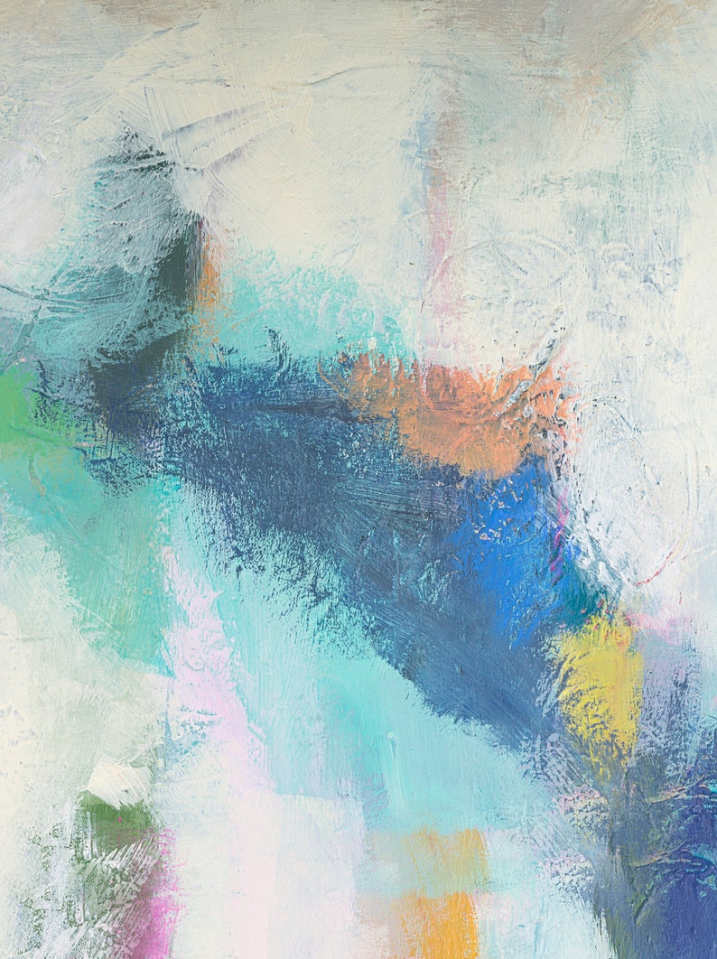 Colorful abstract print green and pink abstract art print Etsy