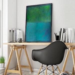 Teal wall art print Large canvas art Abstract art Print canvas prints mint green print by Camilo Mattis image 4