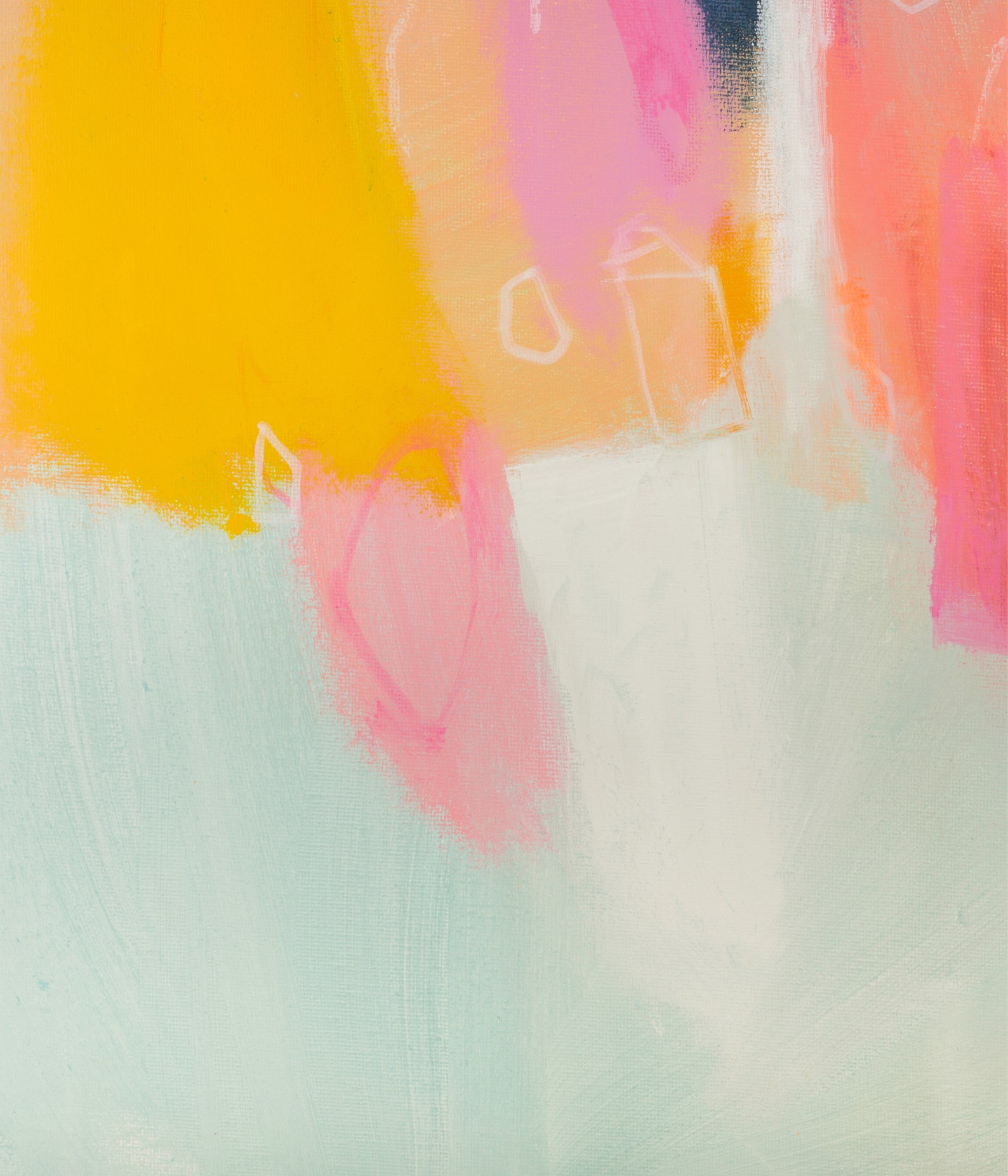 Yellow and Pink Abstract Art Print Oversized Wall Art Extra | Etsy