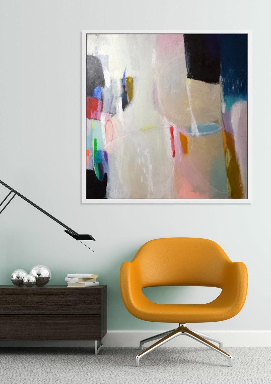 Abstract Geometric Art Print: Modern Canvas Wall Decor - Etsy