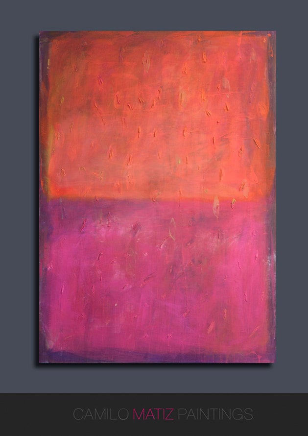 Original Orange Red Abstract Art Painting | Wall Decor on Canvas ...