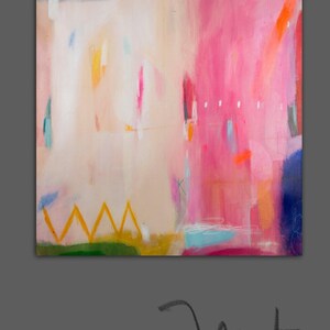 Pink Abstract Art Print: Modern Beige Wall Decor, Camilo Mattis image 6