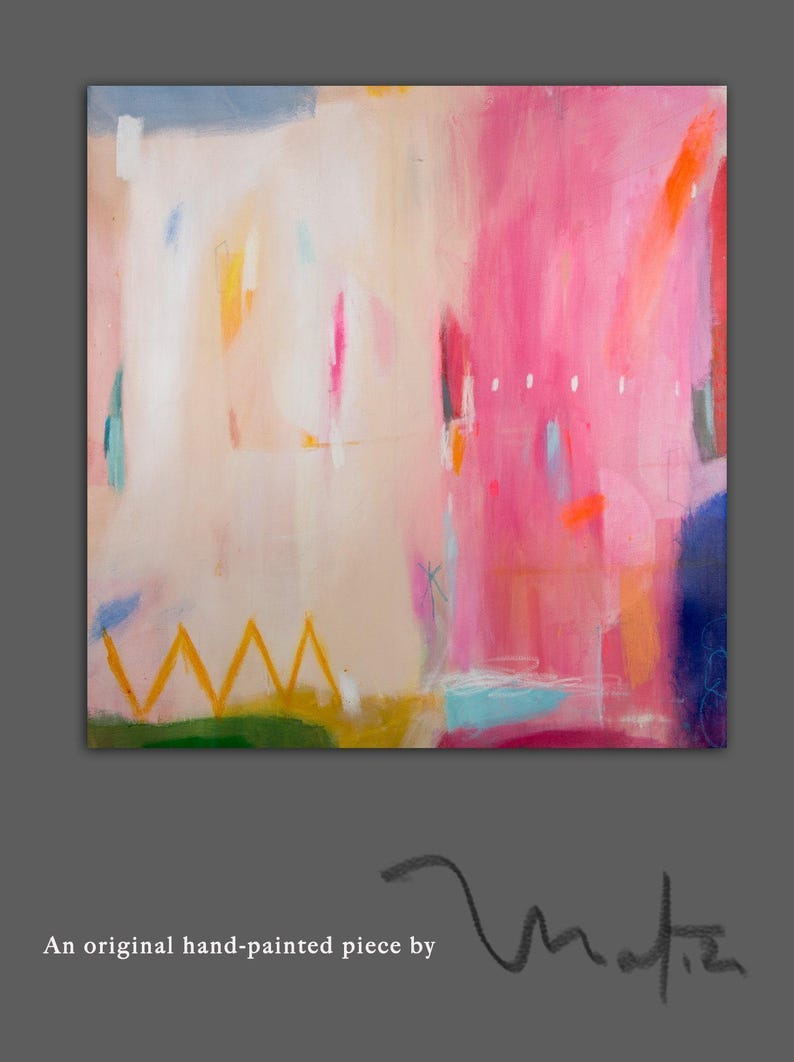 Pink Abstract Art Print: Modern Beige Wall Decor, Camilo Mattis image 6