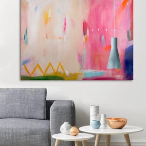 Pink Abstract Art Print: Modern Beige Wall Decor, Camilo Mattis image 2