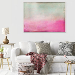 Pink and Green Abstract Art Print Extra Large Pink Wall Art - Etsy