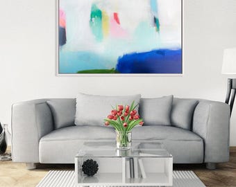 Abstract Landscape Art Print: Modern Giclee Canvas, "Veleros"
