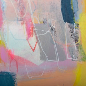 Detail of a large original abstract painting by Camilo Mattis