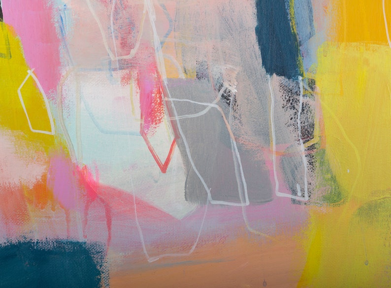 Detail of a large original abstract painting by Camilo Mattis